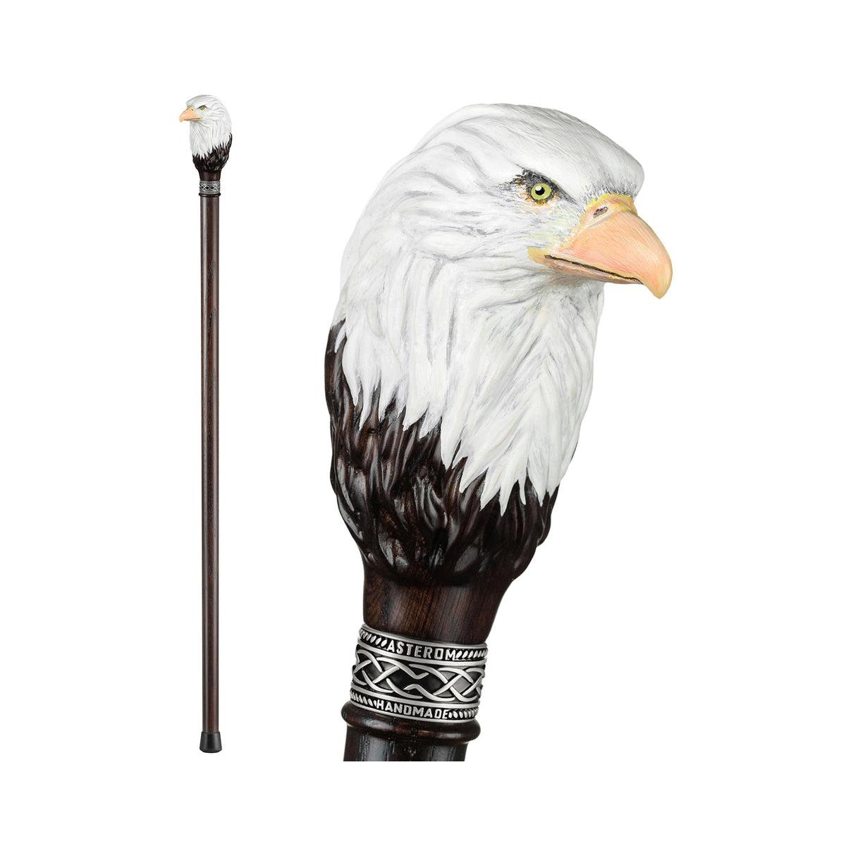 Fancy Wooden Canes for Men - Eagle - Cool Wood Walking Stick Custom Men's  Cane : : Health & Personal Care