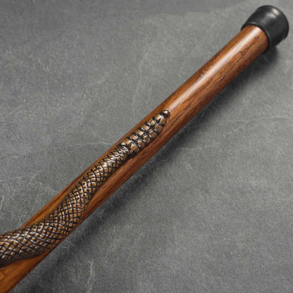 Artist Carved Solid Oak Black Mamba Snake Cane - Custom Colour and Length