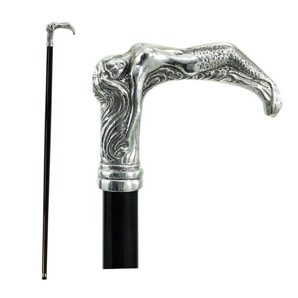 Custom Made Solid Pewter Mermaid Cane or Walking Stick