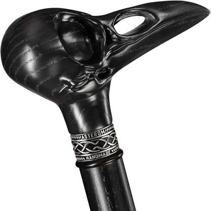 Custom Made Wooden Raven Skull Cane