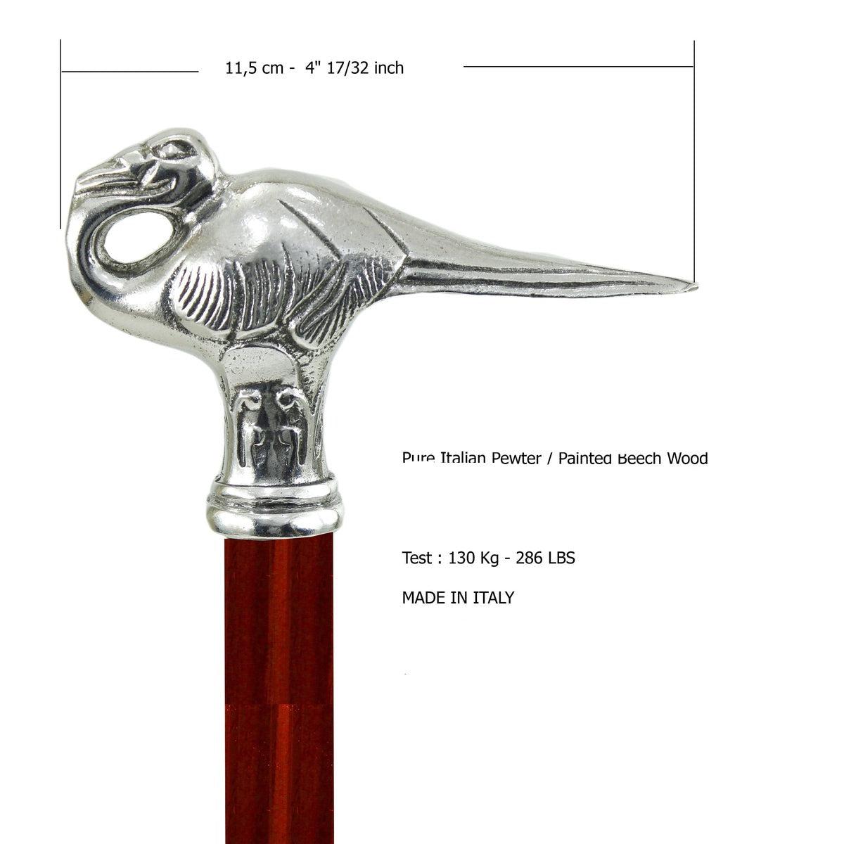 Custom Pewter Poirot Cane Swan Handle or Walking Stick