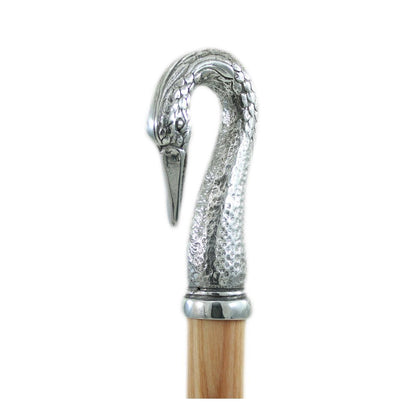 Custom Pure Pewter Swan Neck Walking Stick