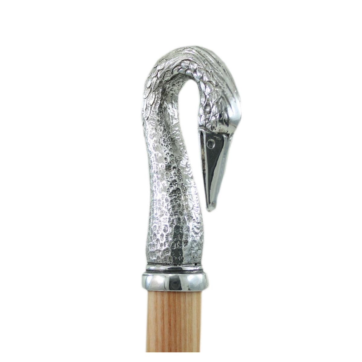 Custom Pure Pewter Swan Neck Walking Stick