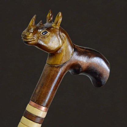 Gentle Giant - Custom Rhino Sculpted Walking Cane