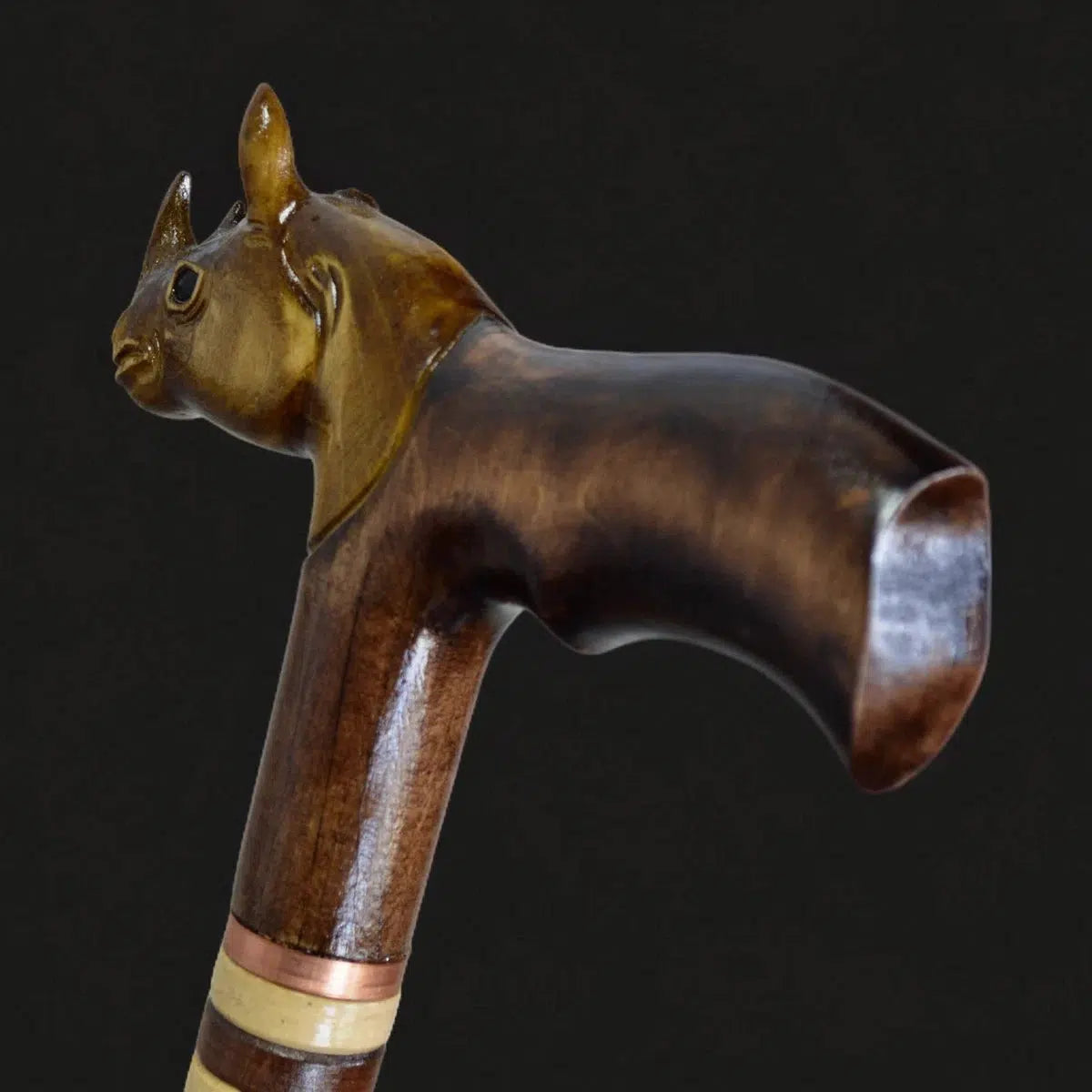 Gentle Giant - Custom Rhino Sculpted Walking Cane