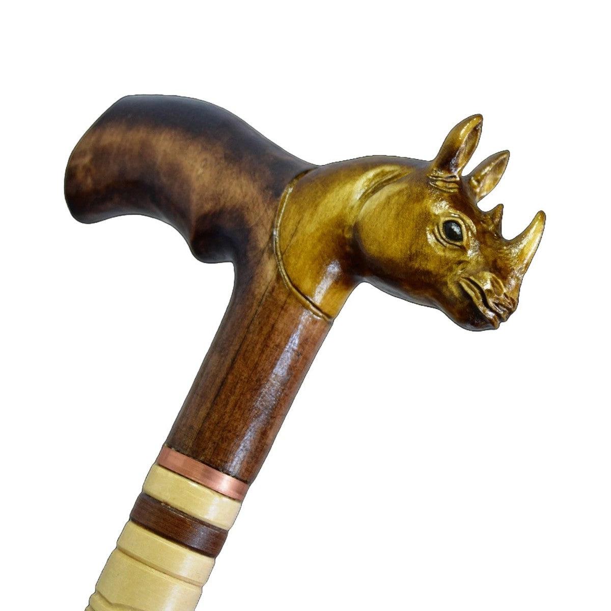 Gentle Giant - Custom Rhino Sculpted Walking Cane