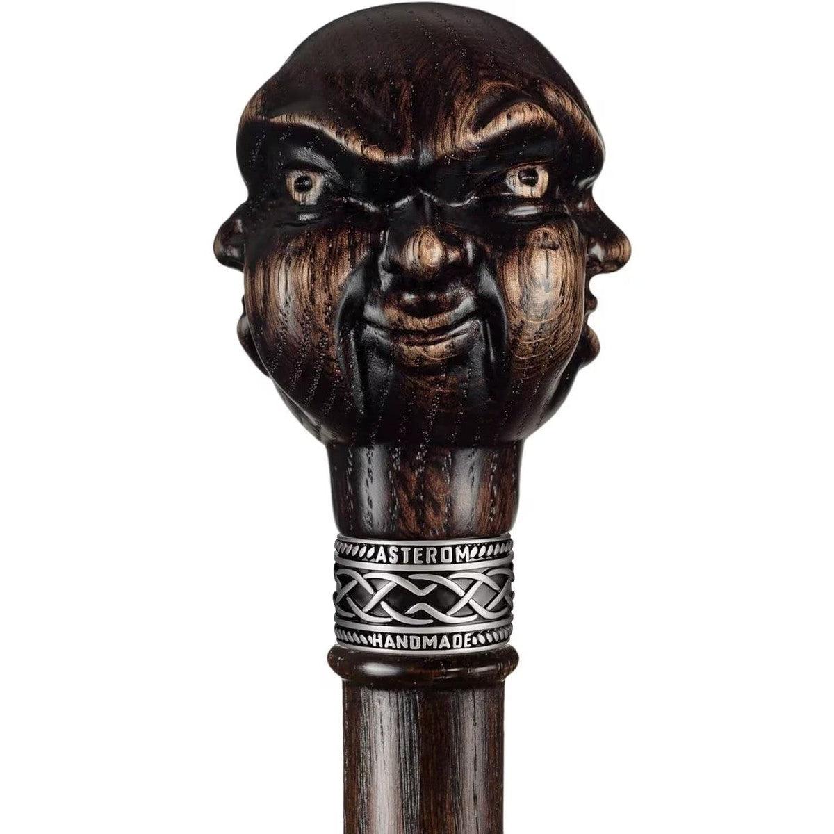 Handcrafted Wooden Buddha Walking Stick - Elegant and Stylish Cane for Men and Women