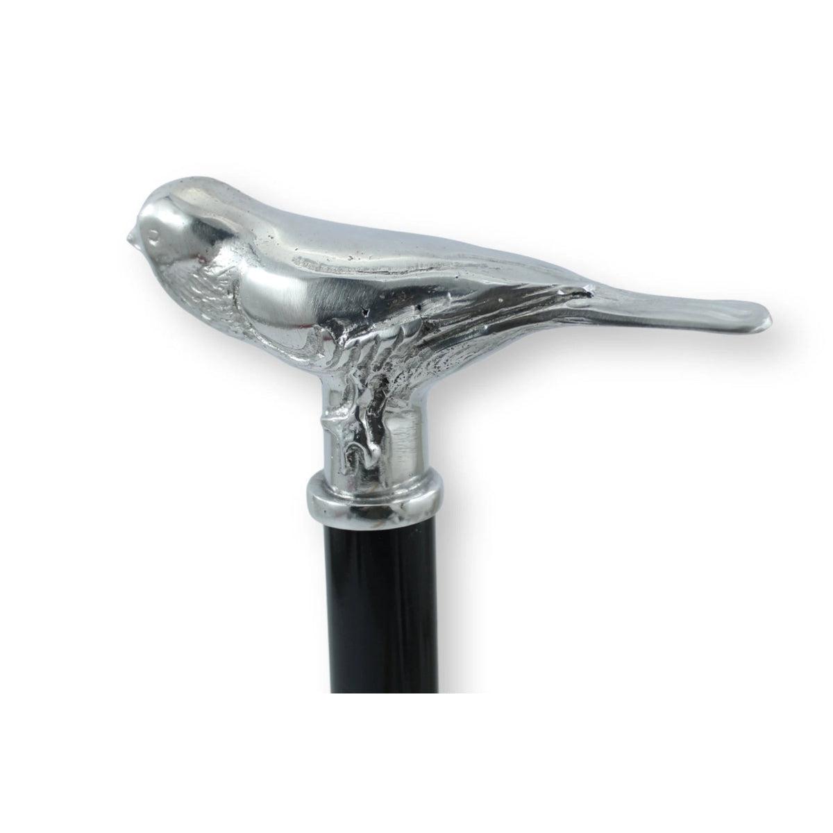 Handcrafted Solid Pewter Bird Cane or Walking Stick