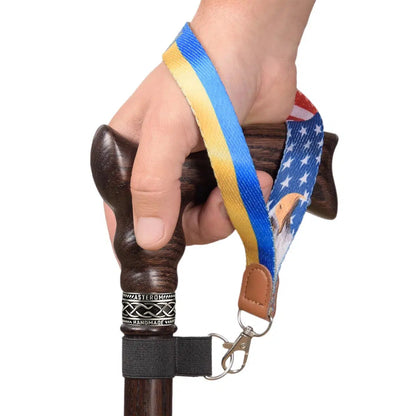 Unique USA and Ukraine Flag Cane Wrist Strap