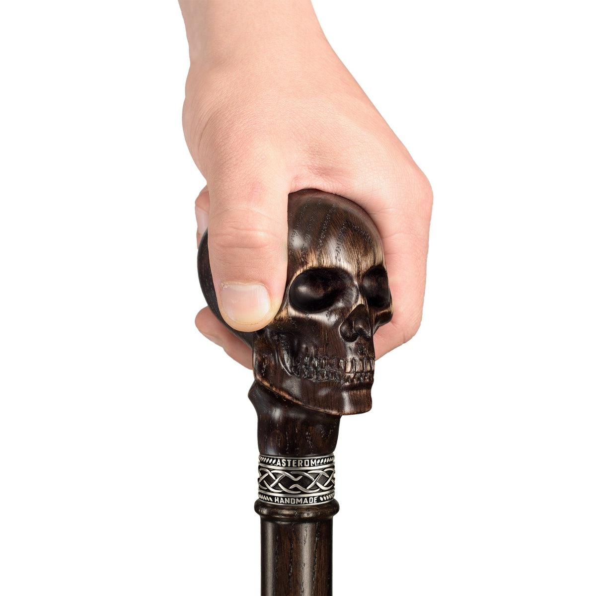 CANE STICK B38 Skull Cane Walking Stick Burl Handle Wooden Handmade Wood Reed Cane Wooden , Handmade Cane hotsell Stick Accessories