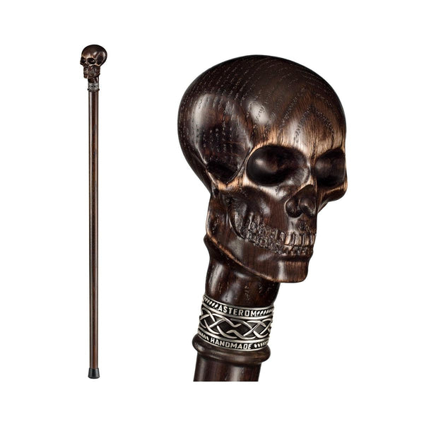 Vintage Skull Walking Cane with Removable Grip Handle and Rubber Tip –  Sunken Skull